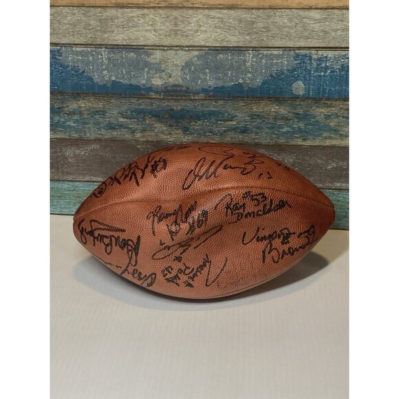 Vtg Autographed Signed Football Doesn’t Hold Air Dan Marino Tony Siragusa +more - Picture 4 of 16